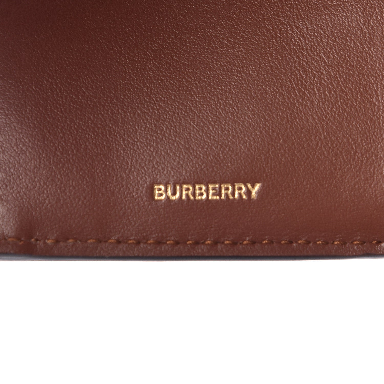 Burberry E-Canvas Monogram Stripe Small Lancaster Folding Wallet Bridle Brown 6 of 8