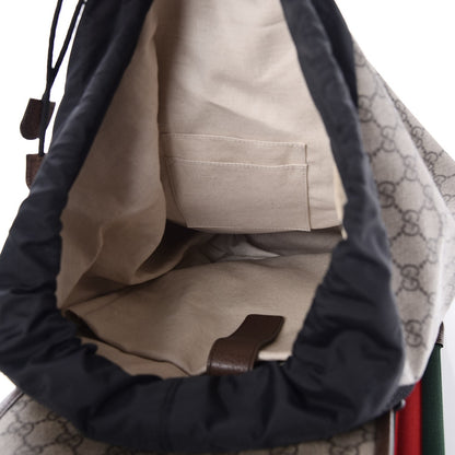 Gucci Soft GG Supreme Monogram Neo Vintage Double Buckle Backpack Beige New Acero Crop 5 of 9