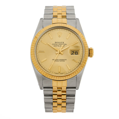 Rolex Stainless Steel 18K Yellow Gold 36mm Oyster Perpetual Datejust Watch Champagne 16013 1 of 4