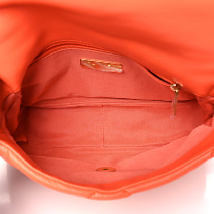 Chanel Lambskin Quilted Medium Chanel 19 Flap Orange 5 of 11