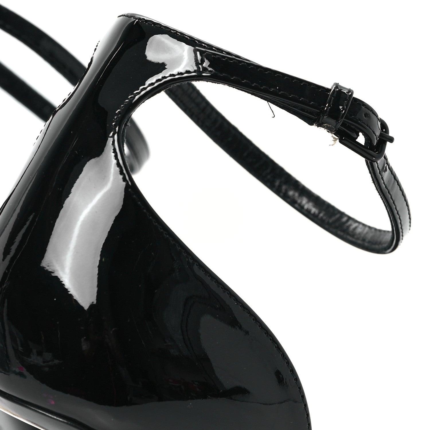 Saint Laurent Patent Calfskin Opyum 110 Sandals 41 Black Gold 10 of 12