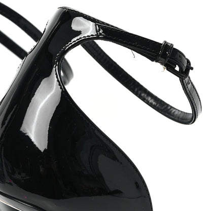 Saint Laurent Patent Calfskin Opyum 110 Sandals 41 Black Gold 10 of 12