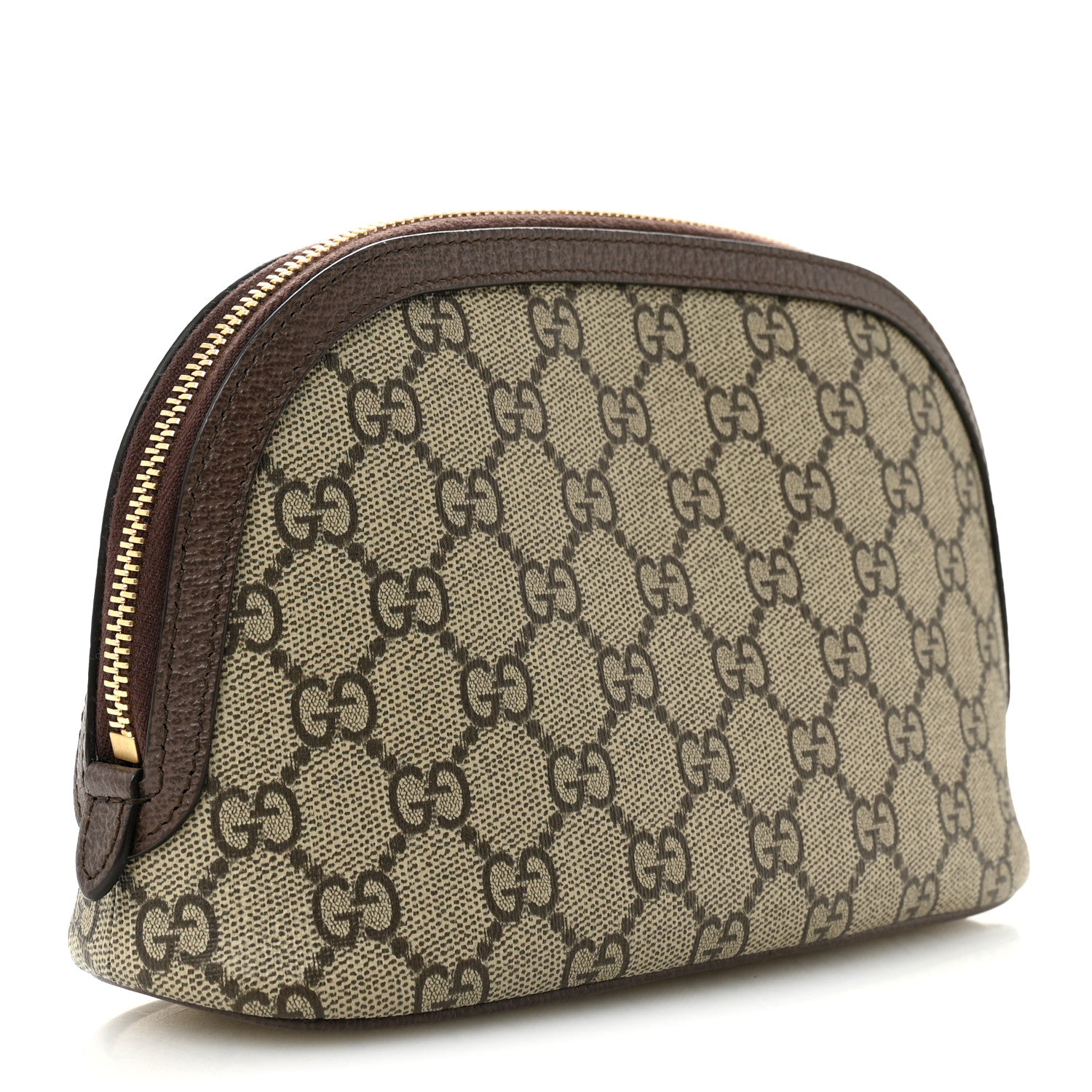 Gucci GG Supreme Monogram Textured Calfskin Web Large Ophidia Cosmetic Case Beige Ebony New Acero 3 of 7