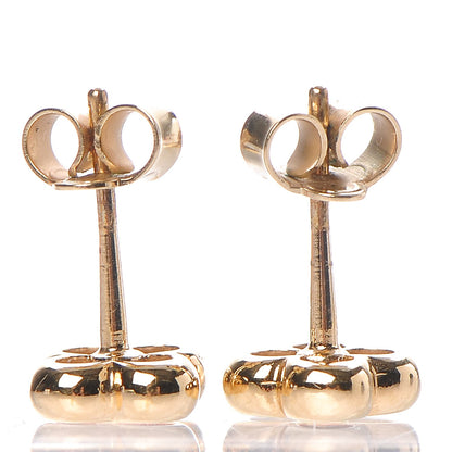 Louis Vuitton Brass Flower Full Stud Earrings Gold 4 of 5