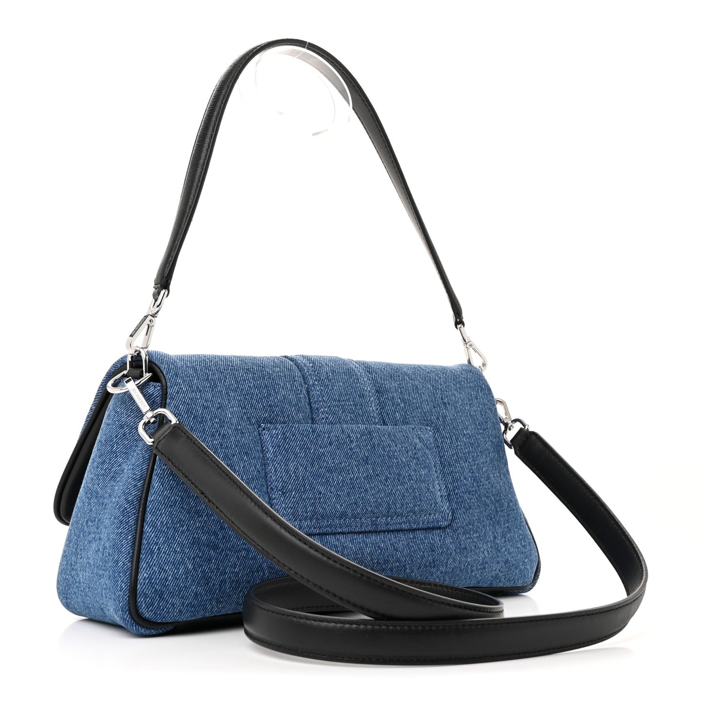 Soft Padded Denim Calfskin Le Bambimou Blue Black