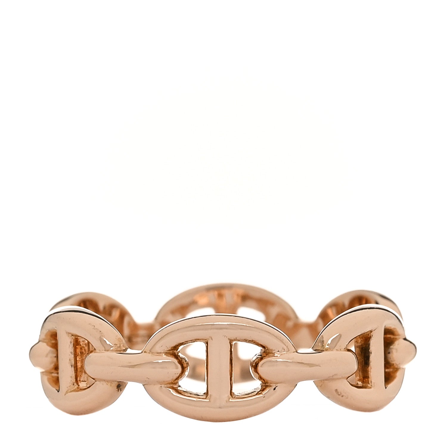 Hermes 18K Rose Gold PM Chaine d'Ancre Enchainee Ring 52 6 3 of 9