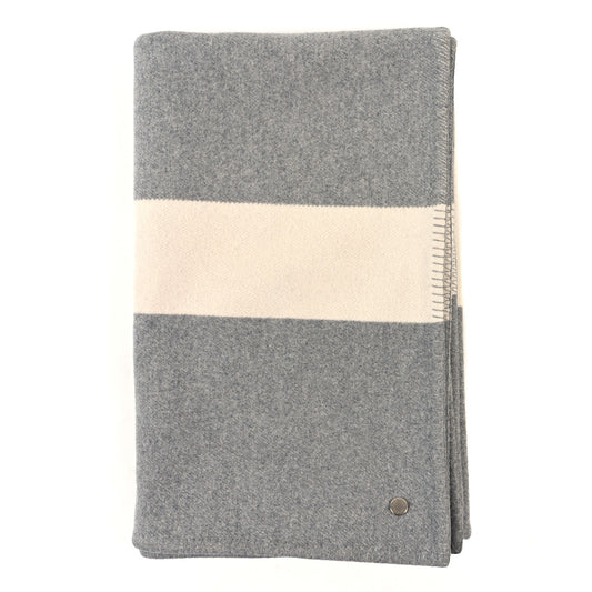 Wool Cashmere Avoine Blanket Craie Gris