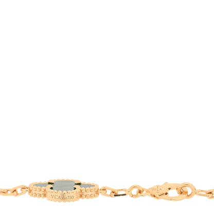 Van Cleef & Arpels 18K Yellow Gold Malachite 5 Motifs Vintage Alhambra Bracelet 3 of 4