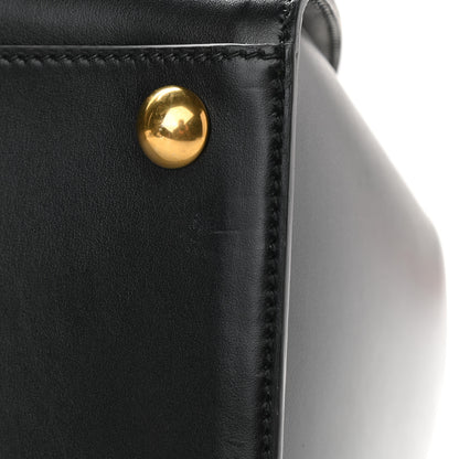 Gucci Plutone Calfskin Web Large Turn Lock Top Handle Duffle Bag Black 10 of 10