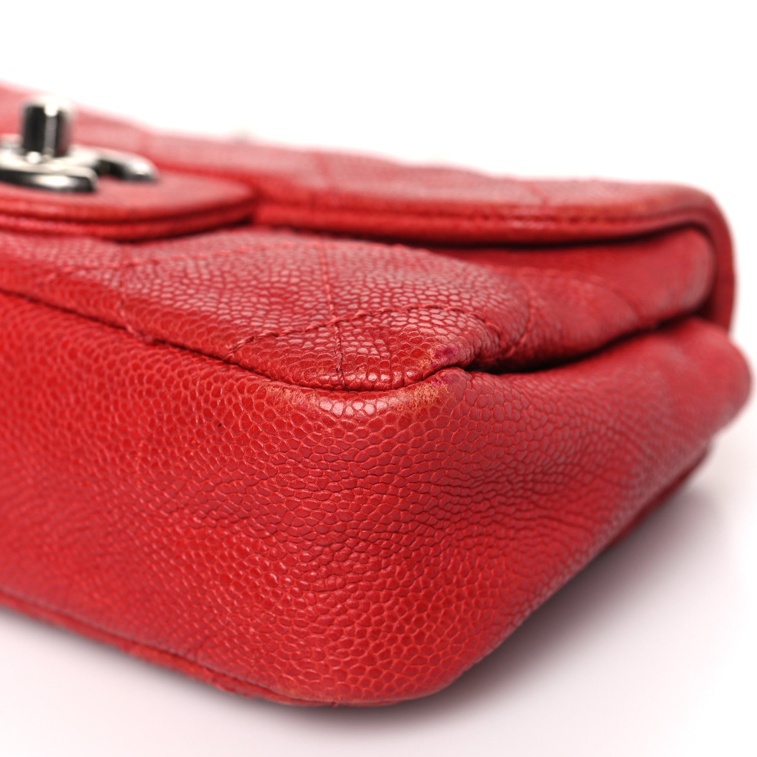 Chanel Caviar Quilted Mini Simply CC Flap Red 9 of 14