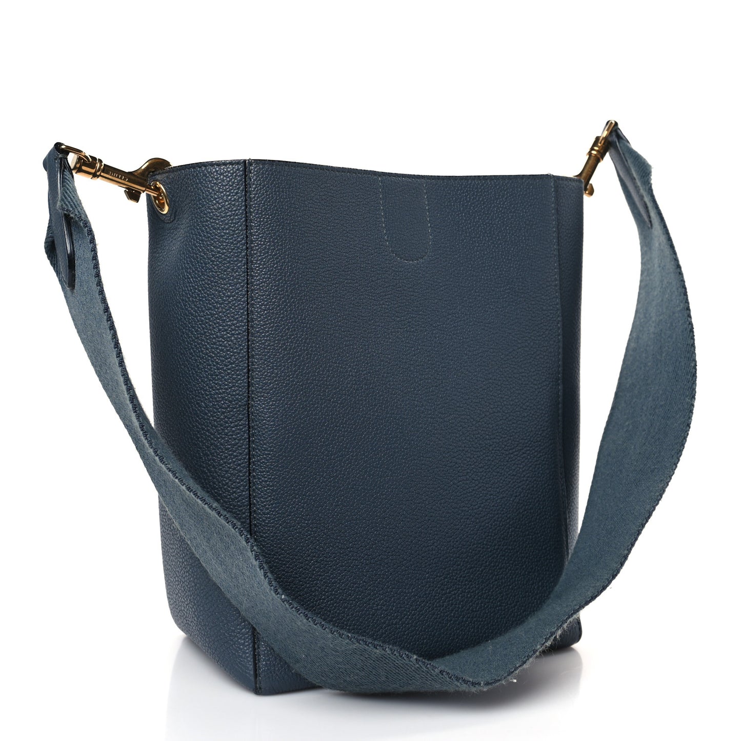 Soft Grained Calfskin Small Sangle Bucket Bag Blue