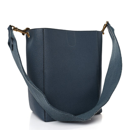 Celine Soft Grained Calfskin Small Sangle Bucket Bag Blue 3 of 8