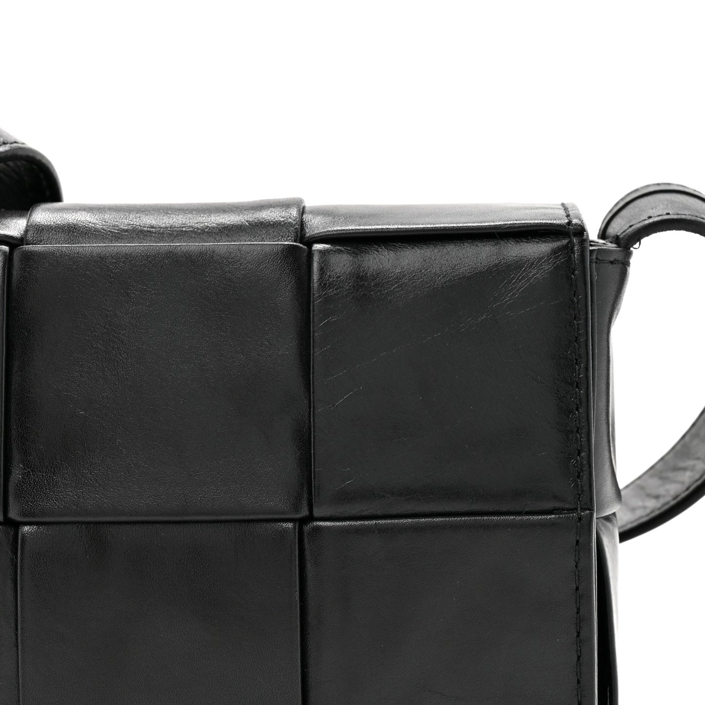 Paper Calfskin Maxi Intreccio Extra Mini Cassette Crossbody Bag Black