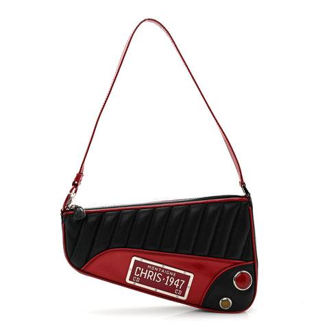 Calfskin Patent Trailer Trash Cadillac Shoulder Bag Black Red