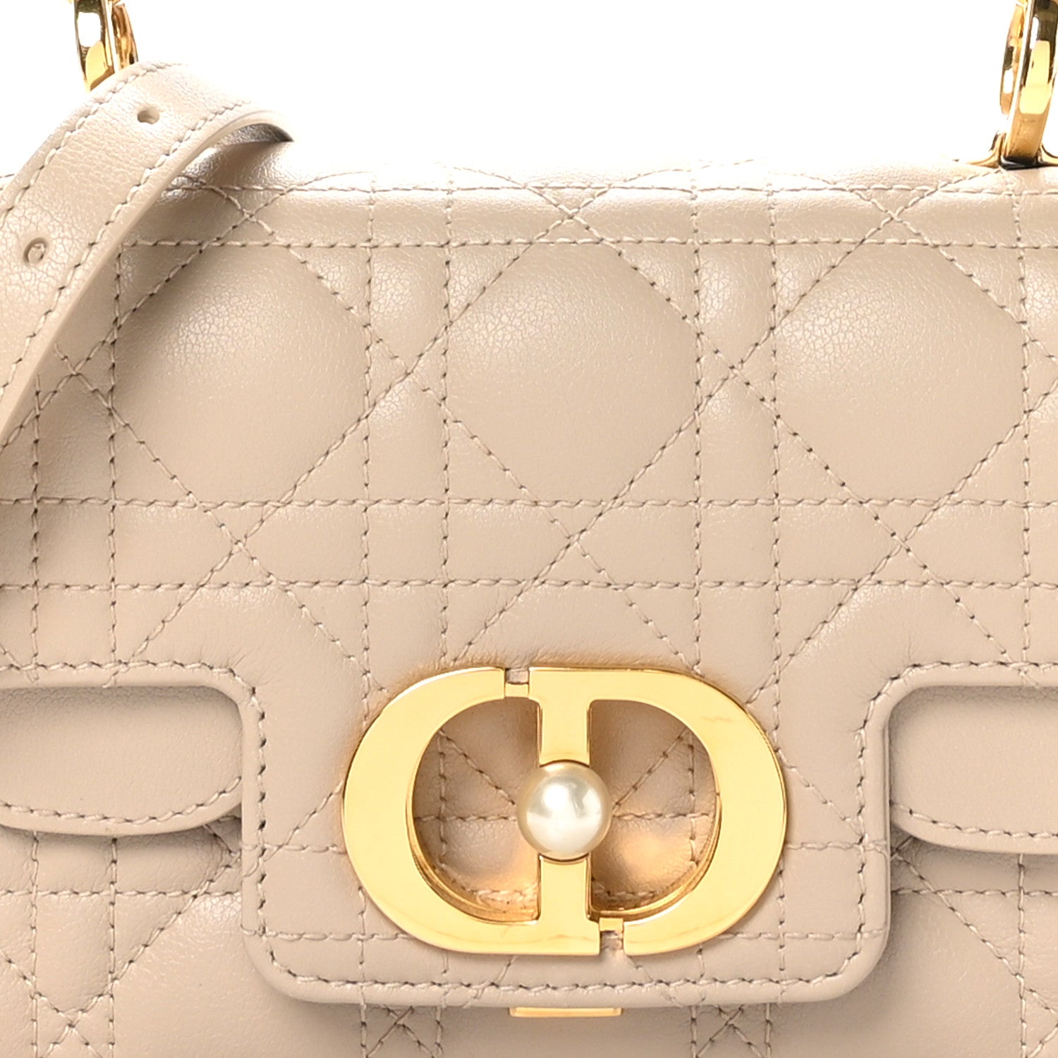Christian Dior Lambskin Cannage Mini Jolie Top Handle Bag Beige 8 of 10