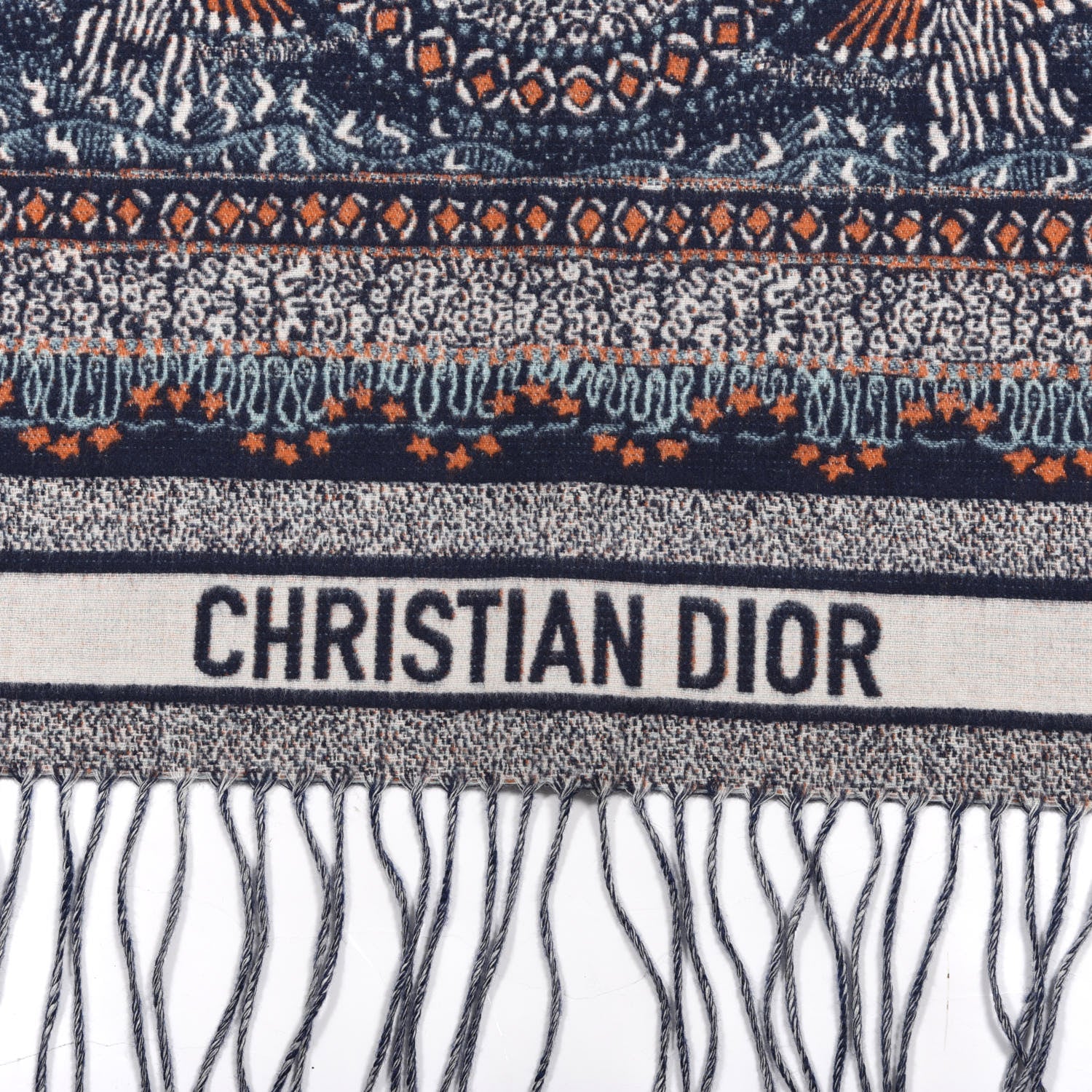 Christian Dior Wool Throw Cream Bleu 2 of 4