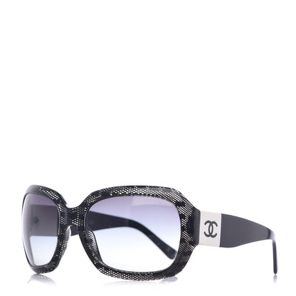 Chanel Acetate CC Lace Effect Sunglasses 5146 Black White 1 of 7