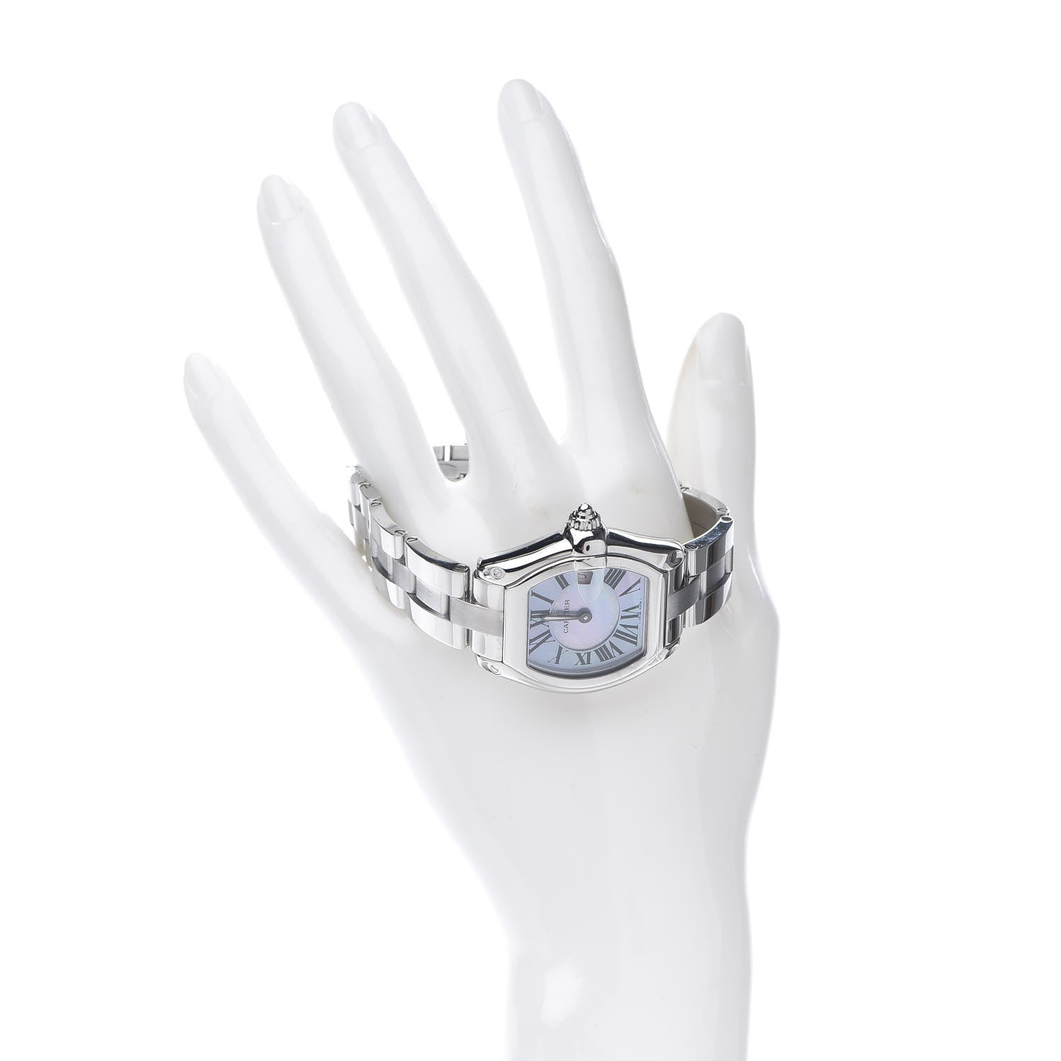 Cartier Stainless Steel Purple Mother of Pearl 31mm Roadster Quartz Watch 2 of 9