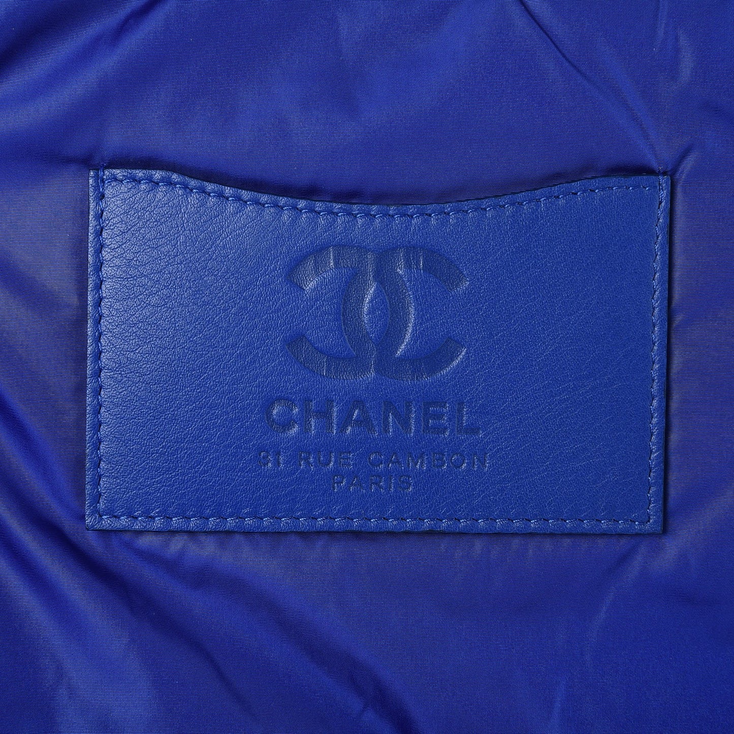 Nylon Vertical Quilted Jumbo Flap Cobalt Blue