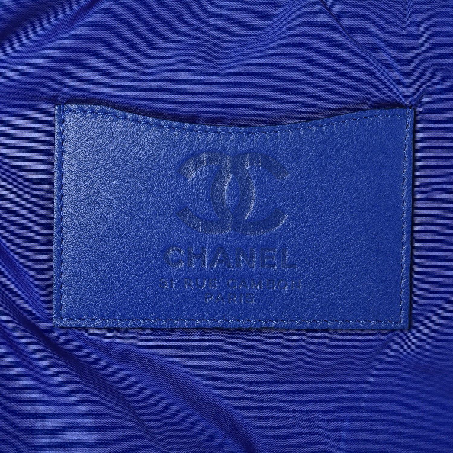Chanel Nylon Vertical Quilted Jumbo Flap Cobalt Blue 7 of 9