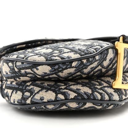 Christian Dior Oblique Mini Saddle Bag With Strap Blue 9 of 10
