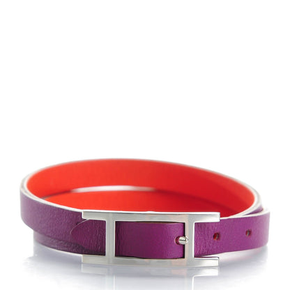 Hermes Swift Behapi Double Tour Reversible Bracelet Small Anemone Capucine 3 of 6