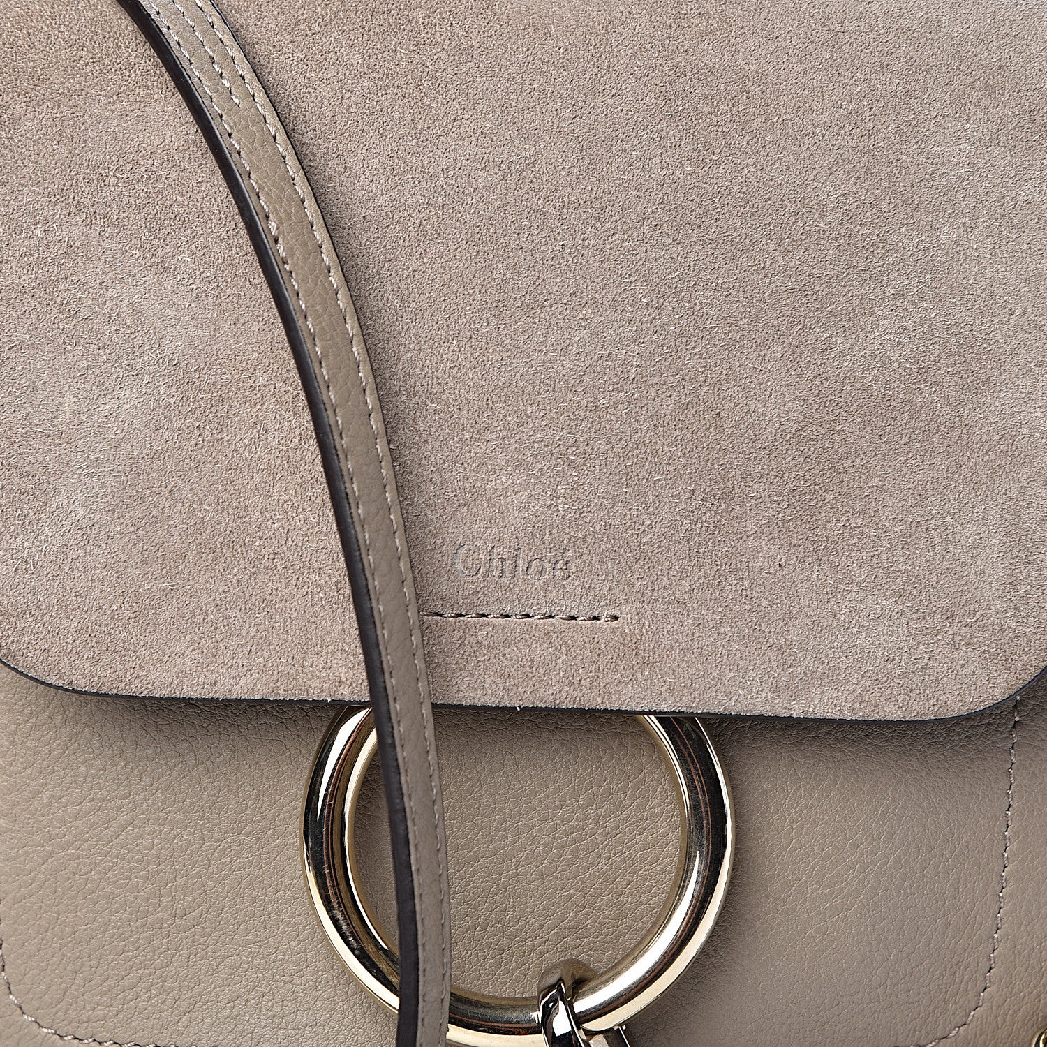 Chloe Suede Calfskin Small Faye Backpack Motty Grey 9 of 9