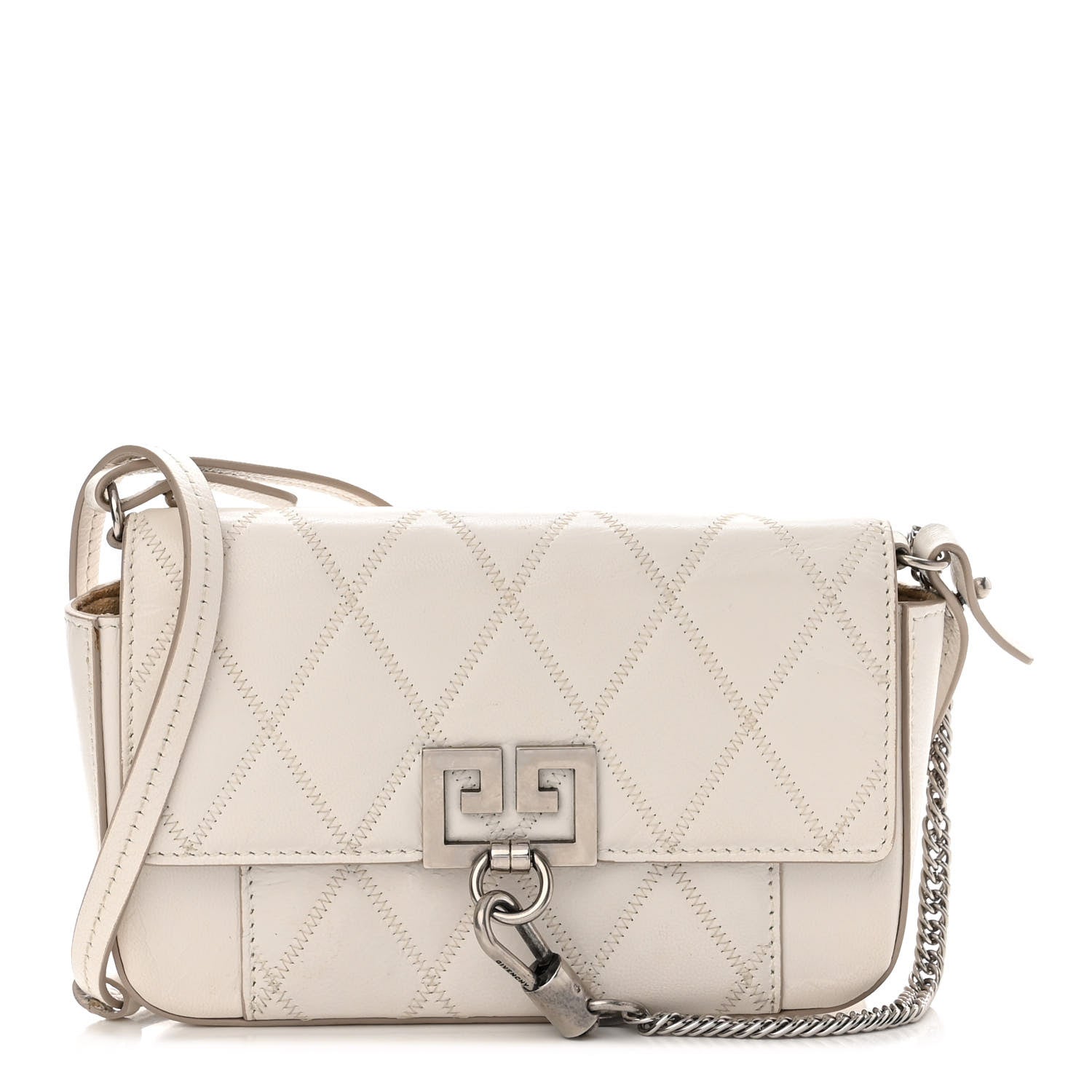 Givenchy Goatskin Quilted GV3 Mini Pocket Convertible Bag Natural 1 of 13