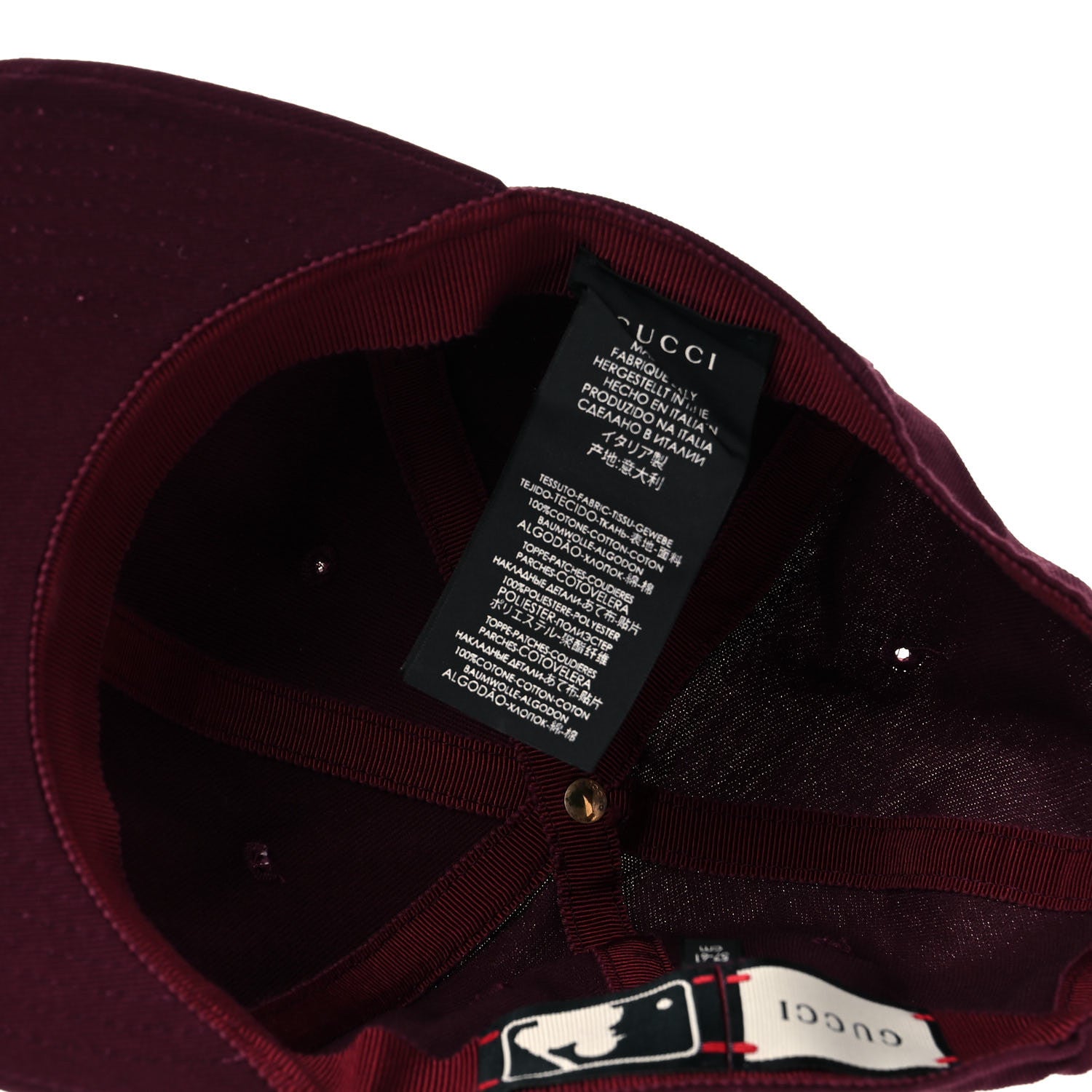 Gucci X MLB Cotton NY Yankees Baseball Hat 57-61 Lacquer 7 of 9