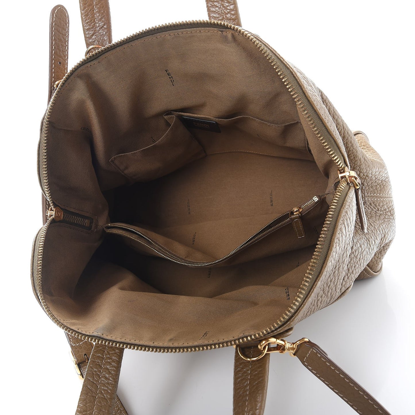 Pebbled Calfskin Large Chameleon Tote Brown