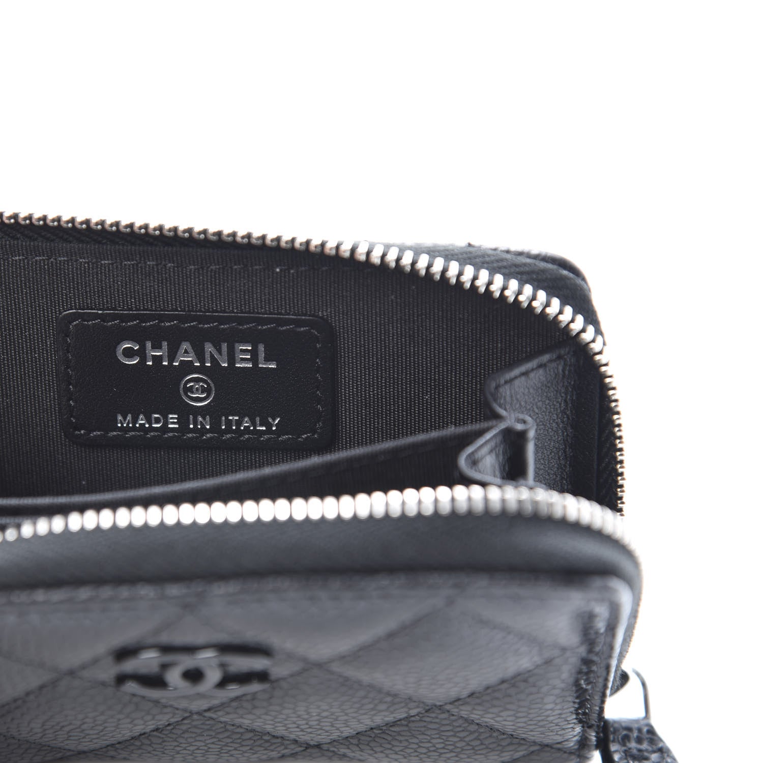 Chanel Caviar Quilted Incognito Zip Coin Purse Black 6 of 8