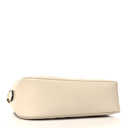 Gucci Calfskin Matelasse Small GG Marmont Chain Shoulder Bag White 4 of 14