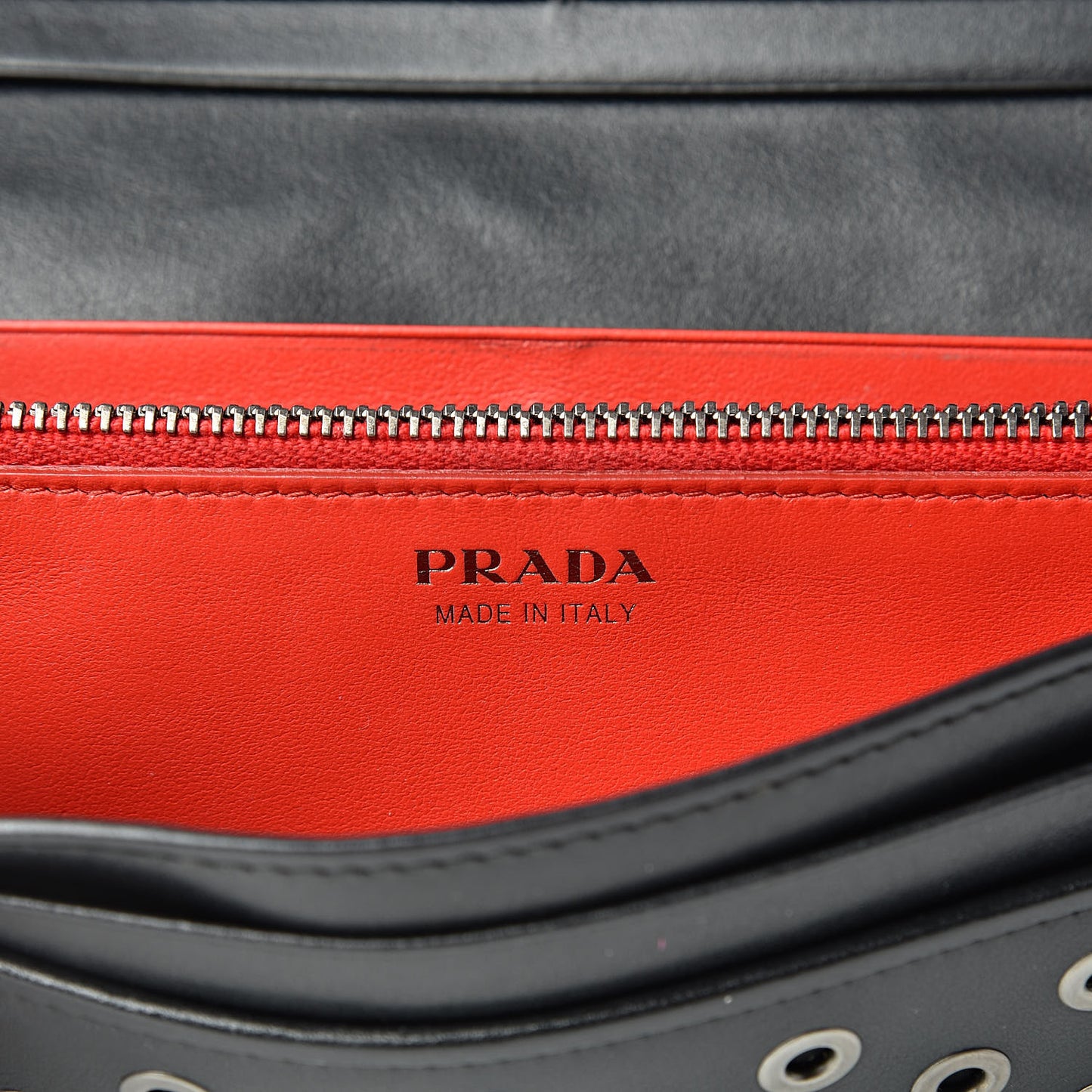 Calfskin Studded Rings Continental Flap Wallet Black
