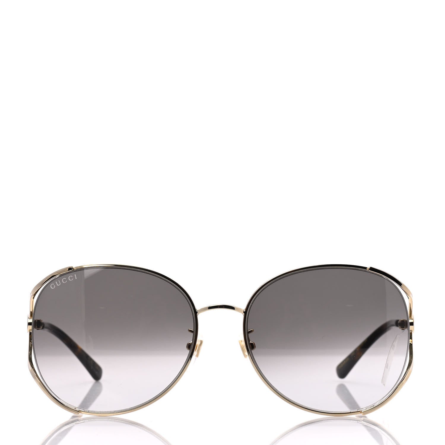 Gucci Oversized Round Frame GG0650S Sunglasses Gold 2 of 8