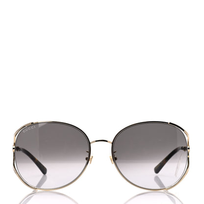 Gucci Oversized Round Frame GG0650S Sunglasses Gold 2 of 8
