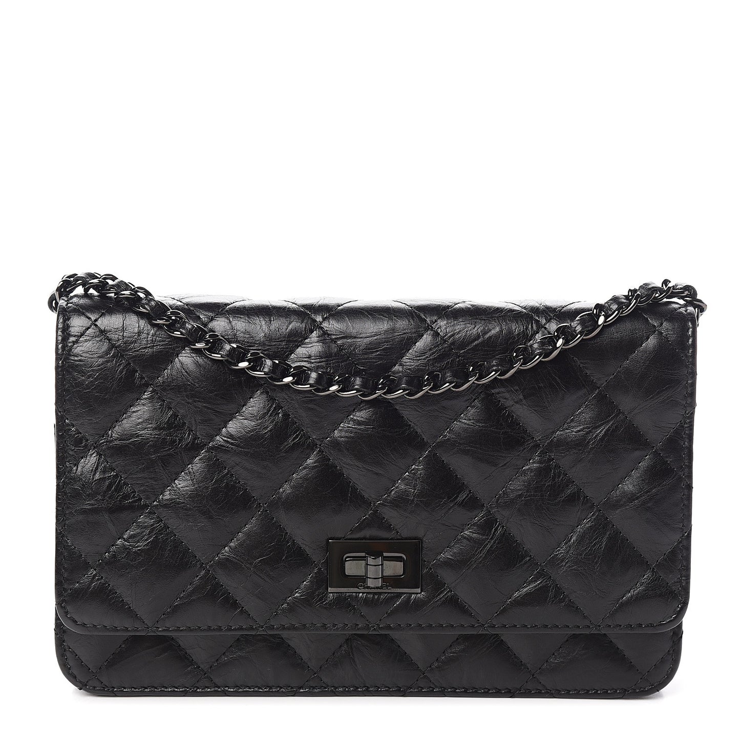 Aged Calfskin Quilted Reissue Wallet On Chain WOC So Black