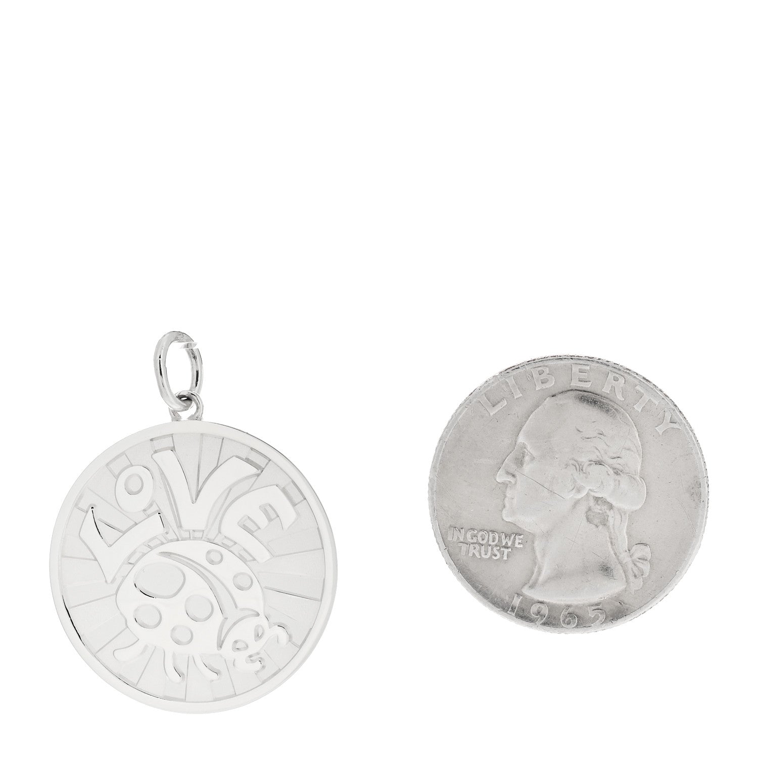 Tiffany Sterling Silver Love Bugs Round Tag Charm 2 of 5