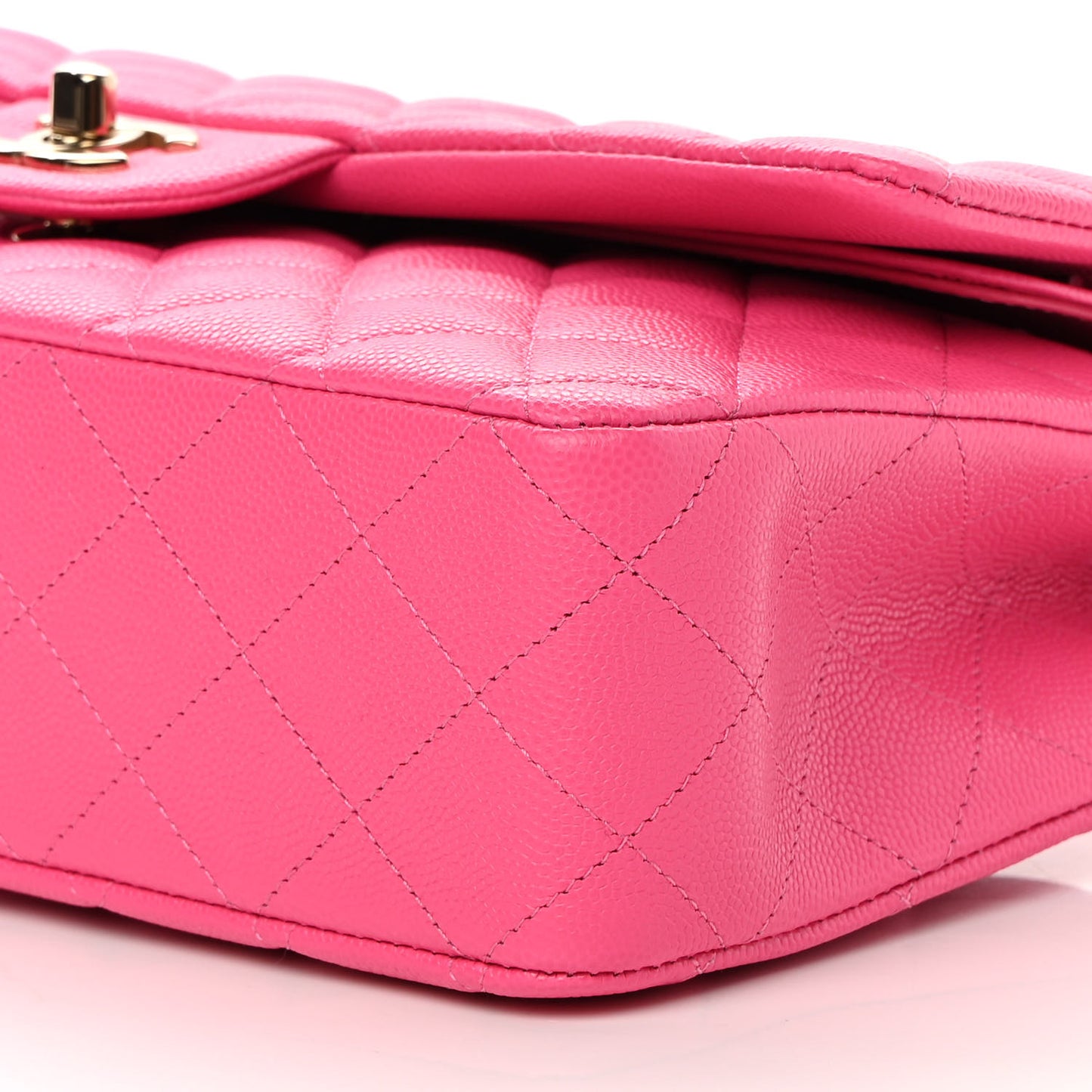 Caviar Quilted Medium Double Flap Rose