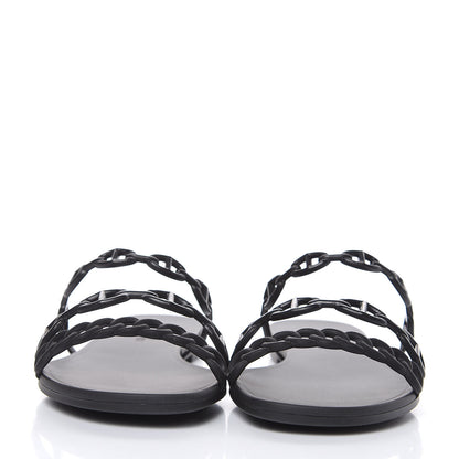 Hermes Rubber Chaine d'Ancre Rivage Sandals 39 Black 2 of 8