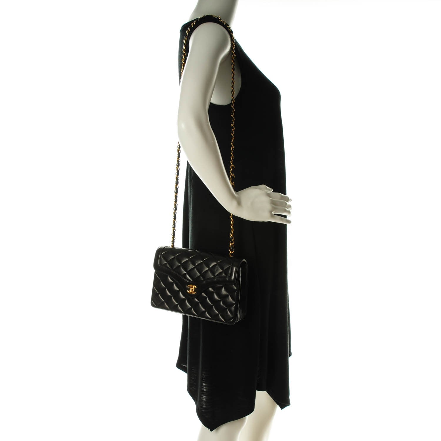 Chanel Lambskin Quilted Small Single Flap Black 2 of 8