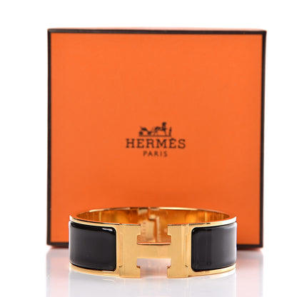 Hermes Enamel Wide Clic Clac H Bracelet GM Black 5 of 5