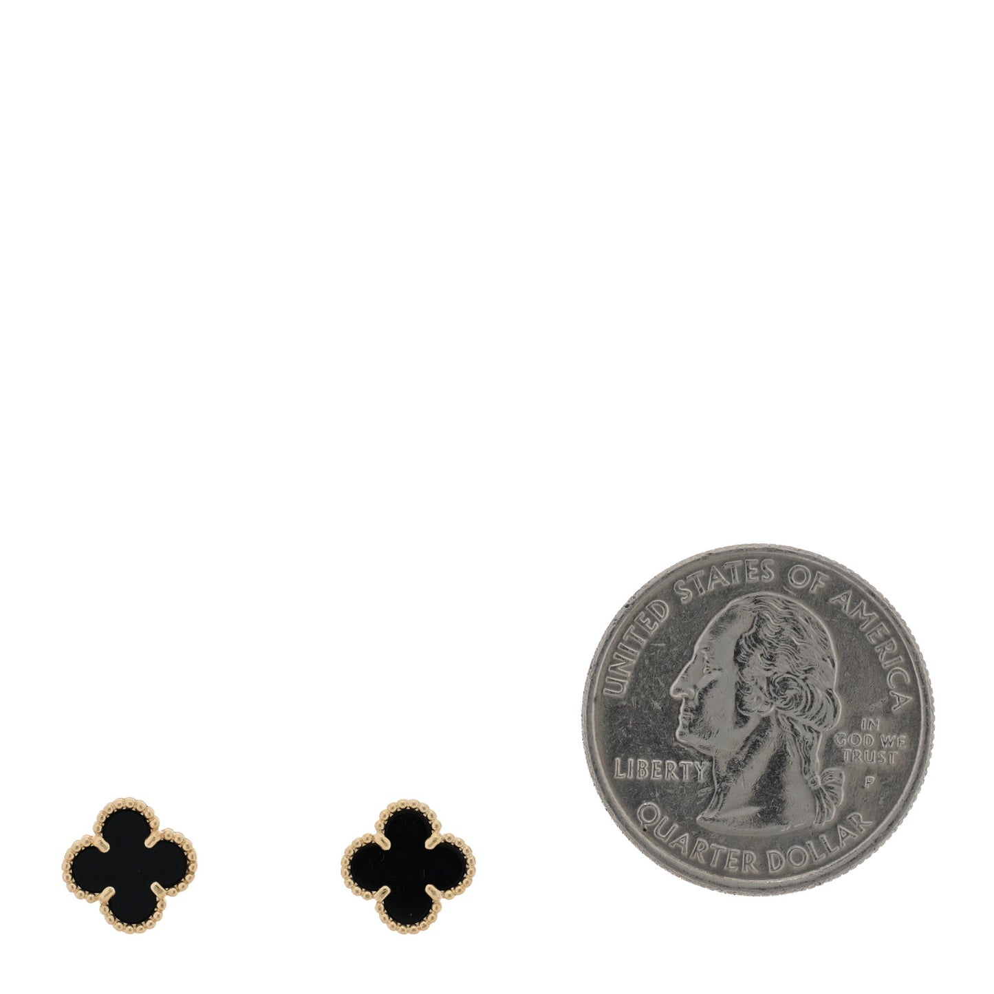 18K Yellow Gold Black Onyx Sweet Alhambra Earrings