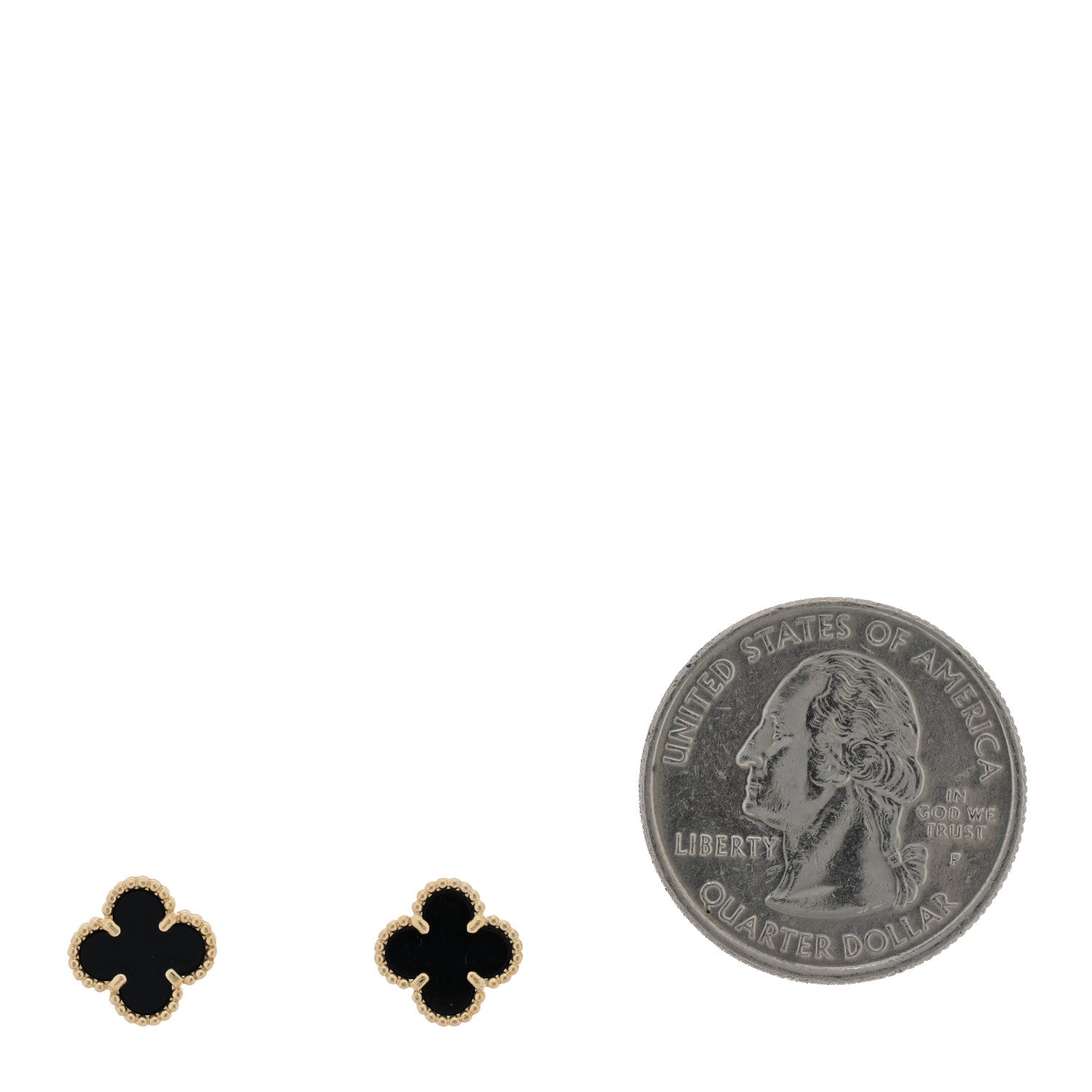 Van Cleef & Arpels 18K Yellow Gold Black Onyx Sweet Alhambra Earrings 2 of 4