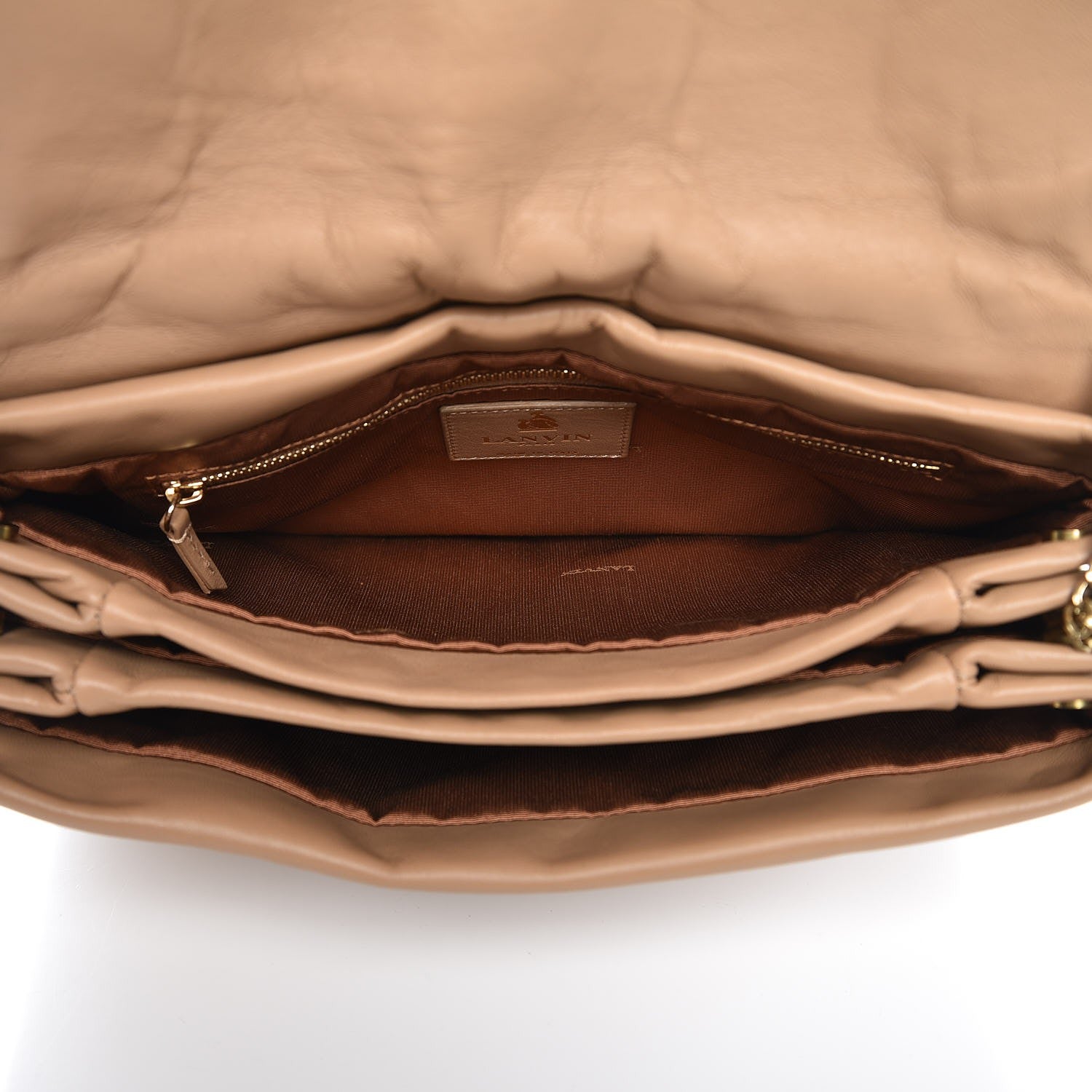 Lanvin Lambskin Quilted Medium Sugar Flap Shoulder Bag Sand 5 of 10
