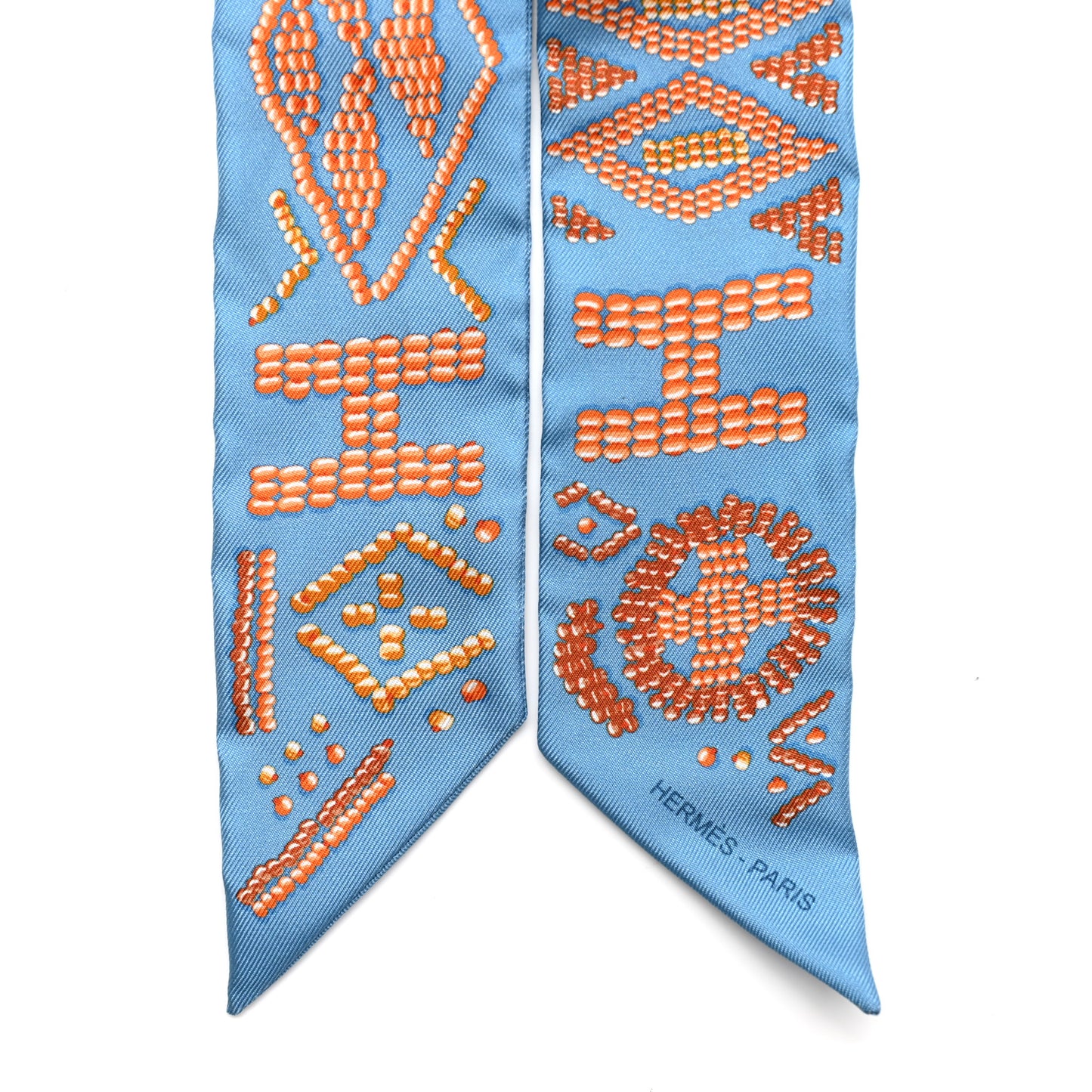 Silk Kelly En Perles Twilly Bleu Azur Orange