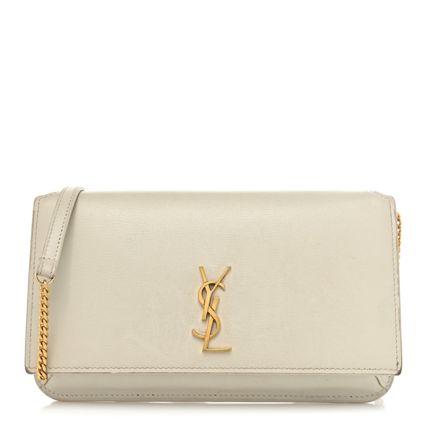 Smooth Calfskin Monogram Phone Holder Crossbody Crema Soft