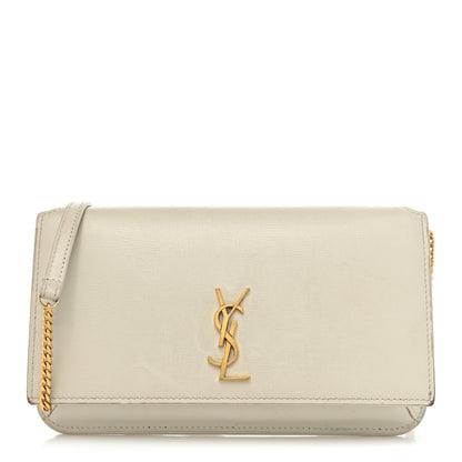 Saint Laurent Smooth Calfskin Monogram Phone Holder Crossbody Crema Soft 1 of 15