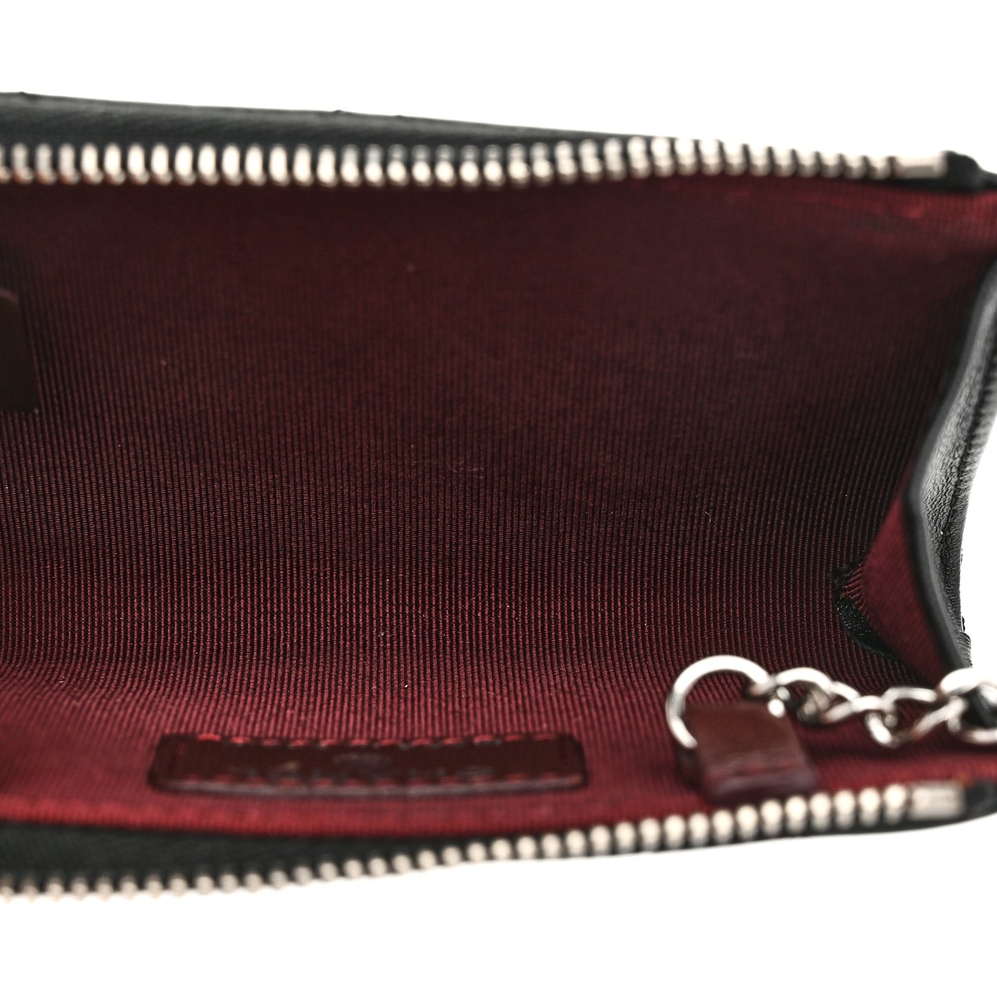 Lambskin Quilted Key Holder Case Black