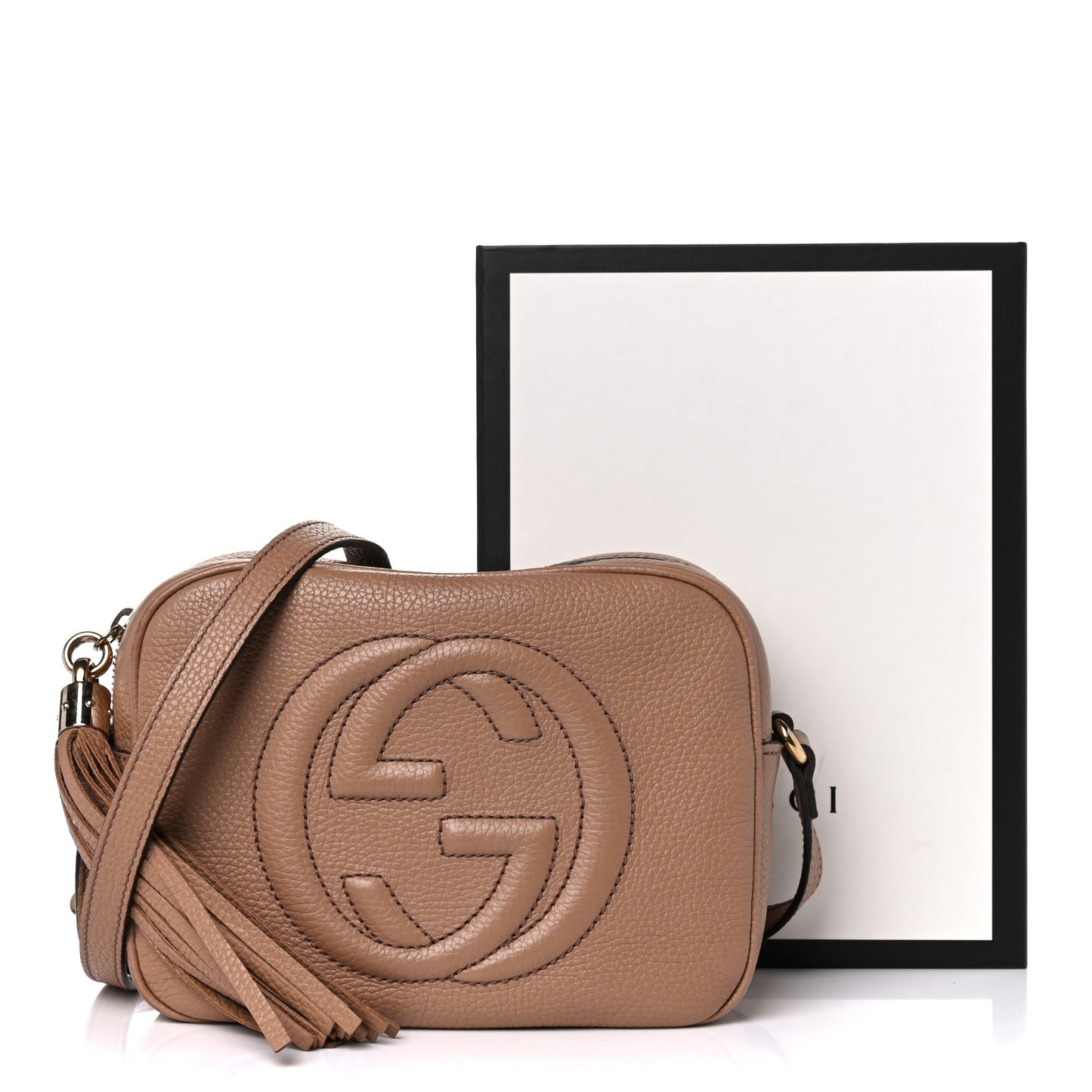 Pebbled Calfskin Small Soho Disco Bag Camelia