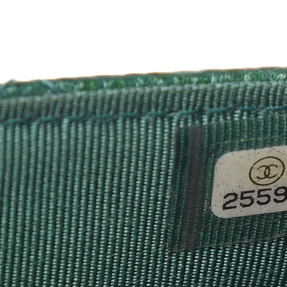 Chanel Metallic Caviar Quilted Wallet On Chain WOC Green 10 of 11